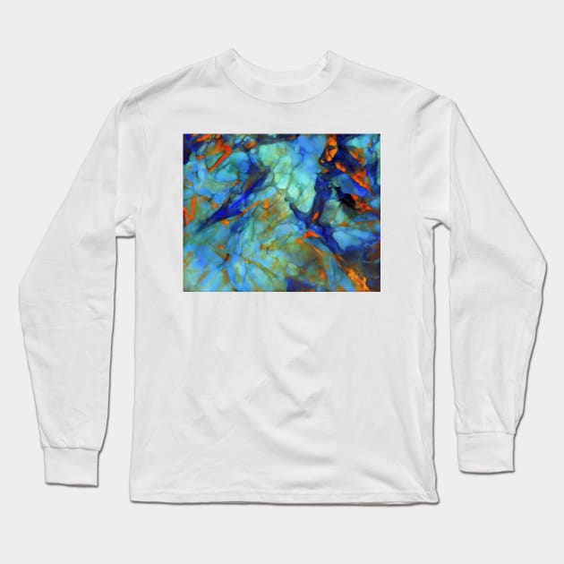 Aqua Forms Digital Long Sleeve T-Shirt by DANAROPER